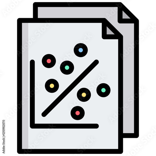 Data Correlation Outline Color Icon