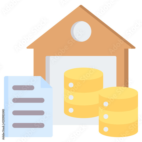 Data Warehouse Flat Icon