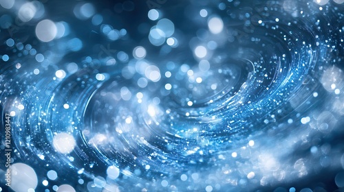 Abstract Blue Swirling Light Bokeh Background
