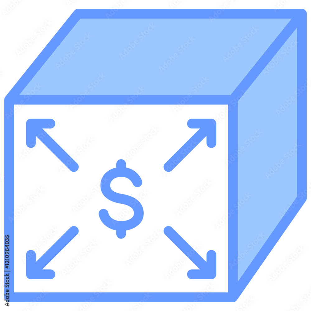 Overhead Cost Blue Icon Overhead Cost Blue Icon