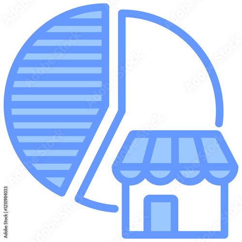 Market Share Blue Icon