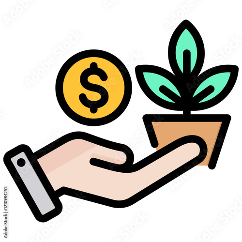 Investment Outline Color Icon