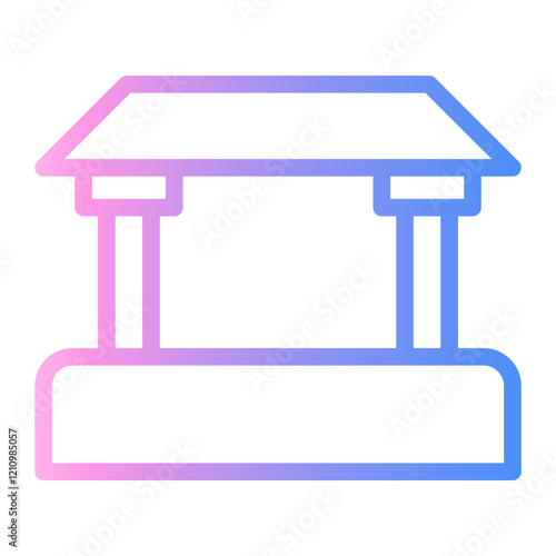 building Line Gradient Icon