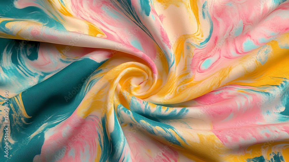 Swirling Pastel Fabric Abstract Design Swirling Pastel Fabric Abstract Design