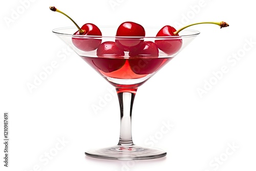 Isolated maraschino cherry on white background photo