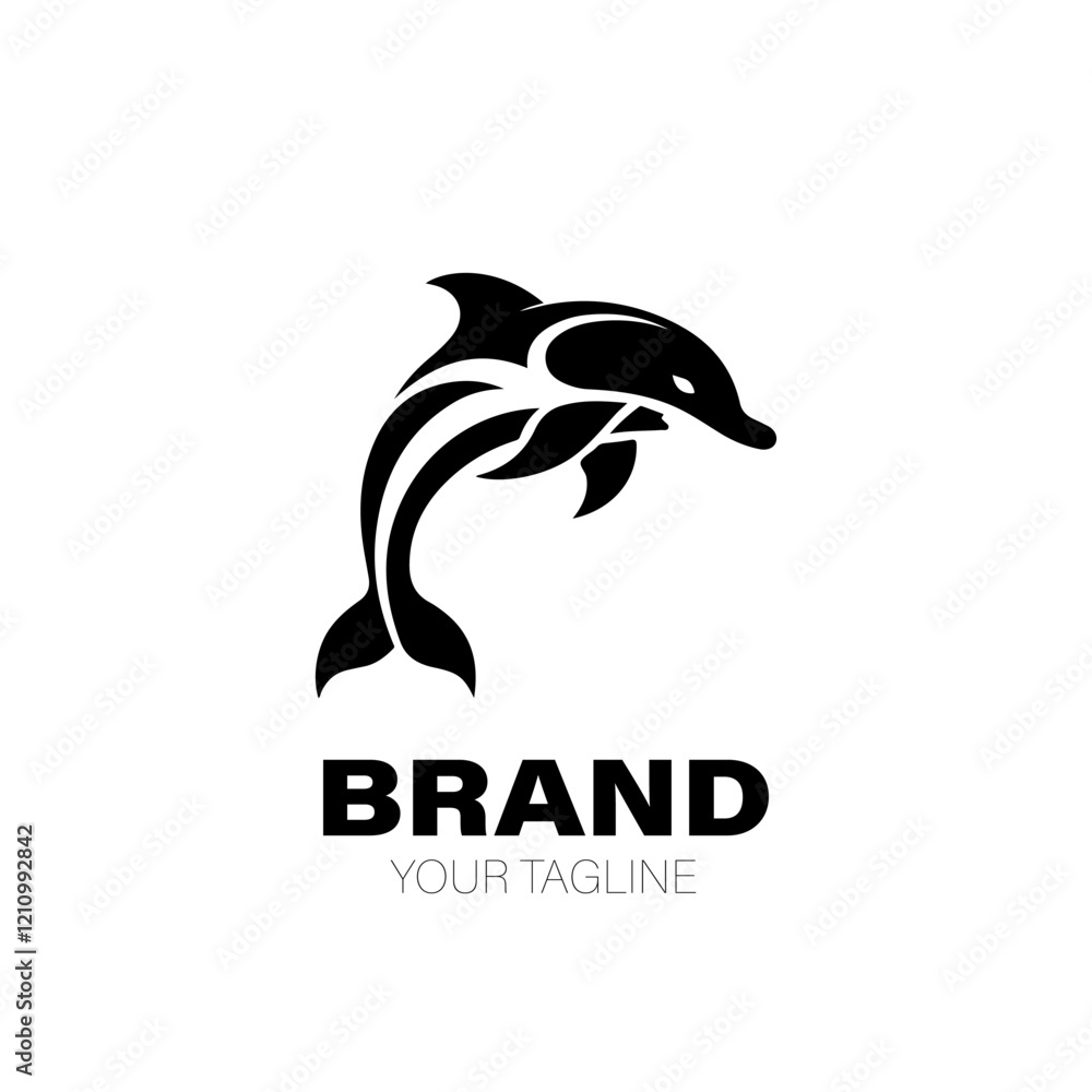 Fototapeta premium Dolphin Logo. Dolphin Logo Design. Dolphin Logo Brand. Dolphin Logo Vector Design Isolated on White Background