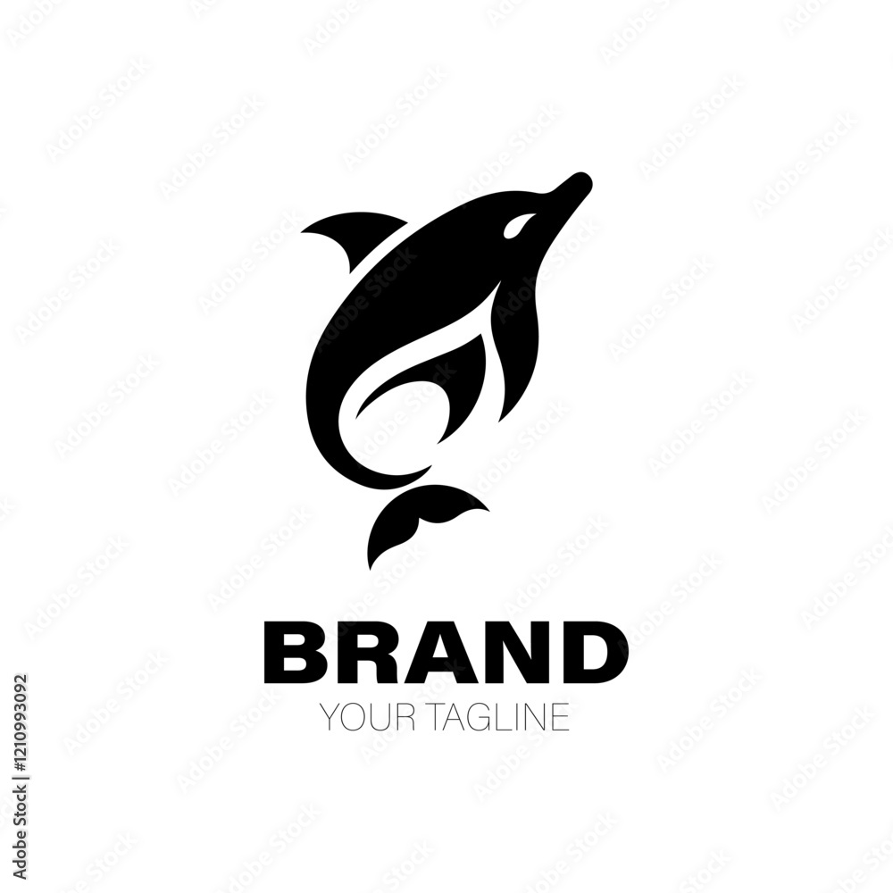Fototapeta premium Dolphin Logo. Dolphin Logo Design. Dolphin Logo Brand. Dolphin Logo Vector Design Isolated on White Background