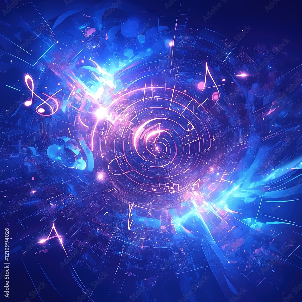 Obraz premium Exploring musical dimensions abstract universe digital art cosmic environment vibrant viewpoint creative concepts