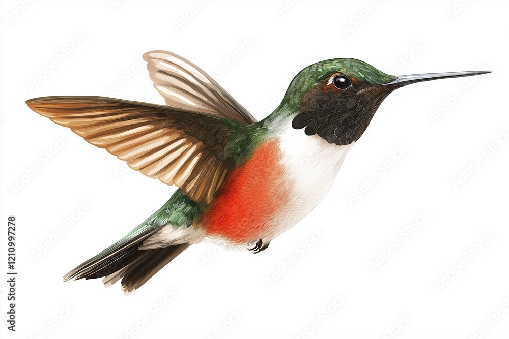 Fototapeta premium Hummingbird isolated on white background