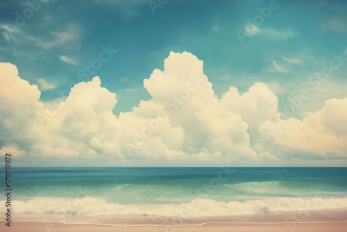 Wallpaper Mural The vintage-style photograph of the ocean Torontodigital.ca