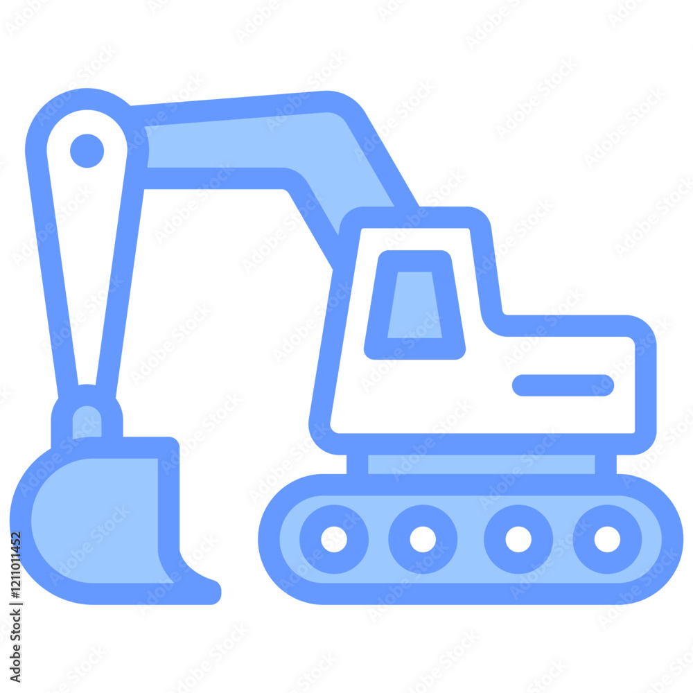 Obraz premium Excavator Blue Icon