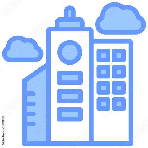 Skyscraper Blue Icon