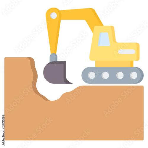 Excavation Flat Icon