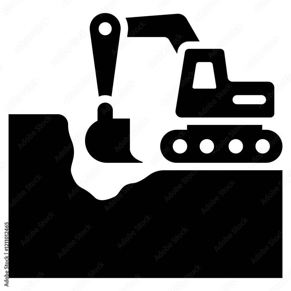 Fototapeta premium Excavation Glyph Icon