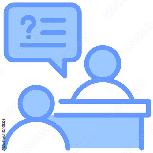 Interview Blue Icon