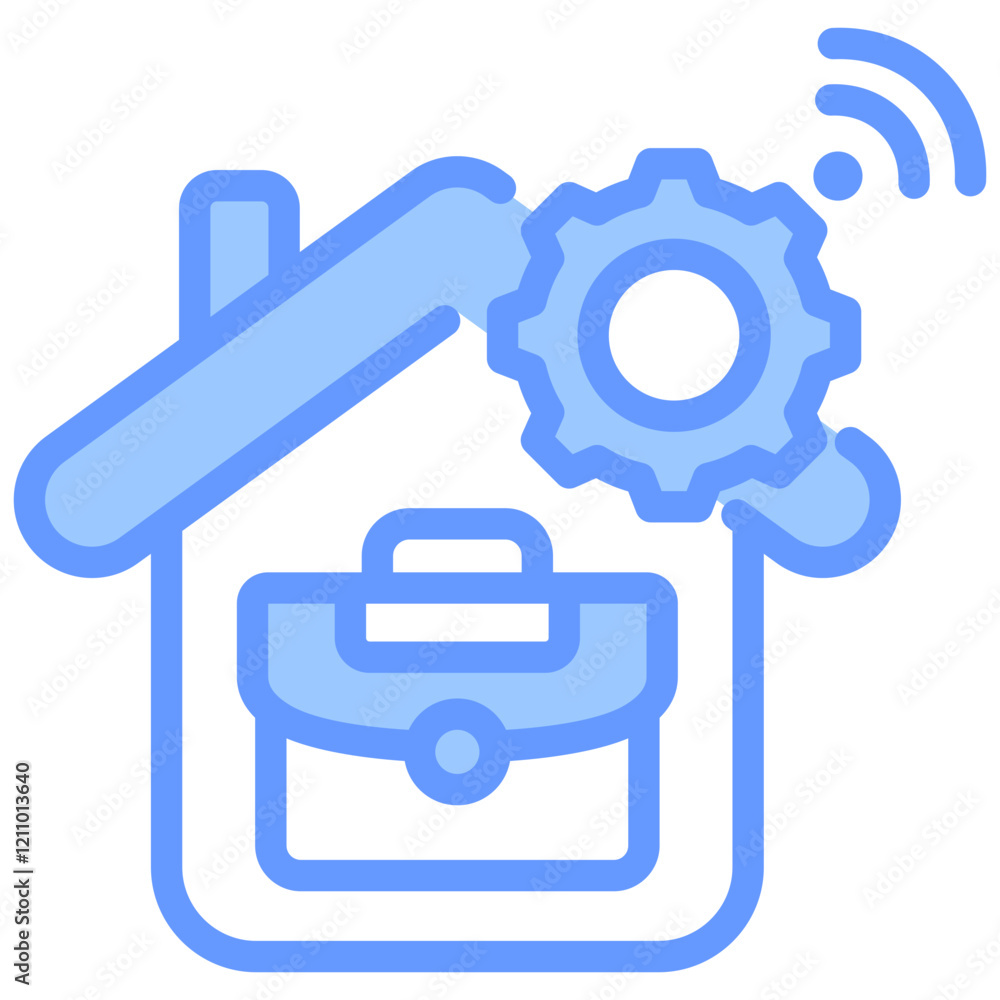 Remote Work Blue Icon Remote Work Blue Icon