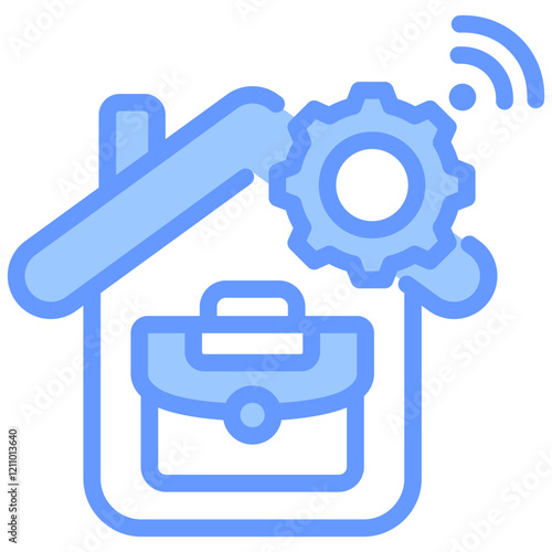 Remote Work Blue Icon
