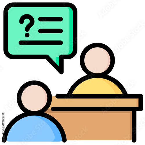 Interview Outline Color Icon
