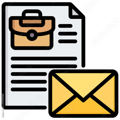 Offer Letter Outline Color Icon