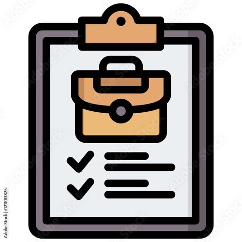 Job Description Outline Color Icon