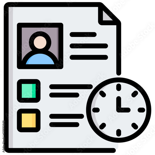 Probation Period Outline Color Icon