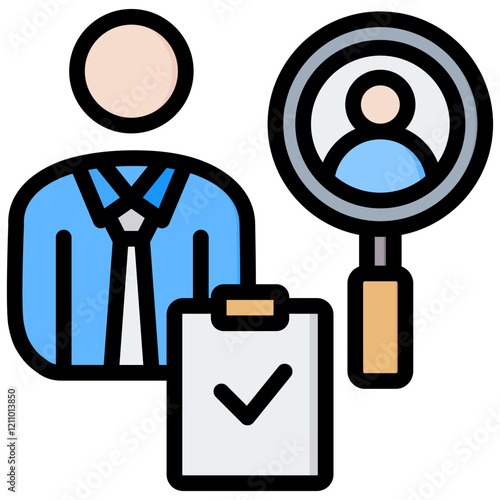Recruiter Outline Color Icon