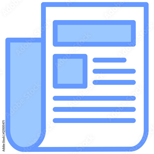 Newspaper Blue Icon