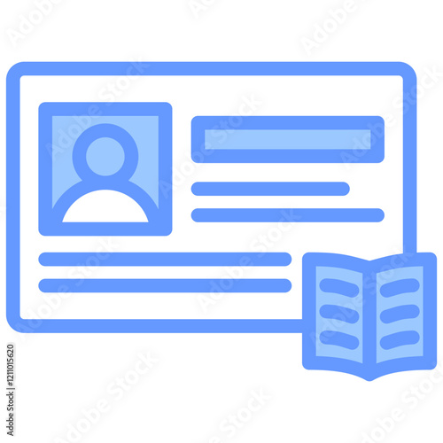 Library Card Blue Icon