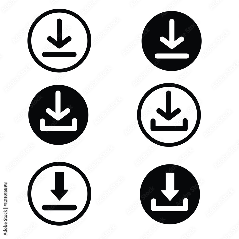 Download Button Arrow Icon Set, Vector Art And Graphics Download Button Arrow Icon Set, Vector Art And Graphics