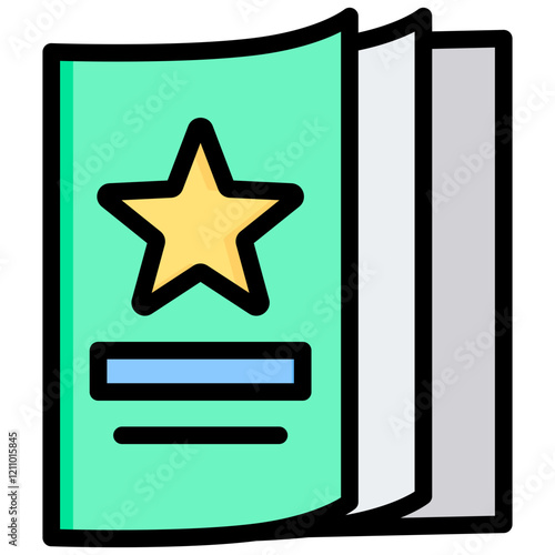 Magazine Outline Color Icon