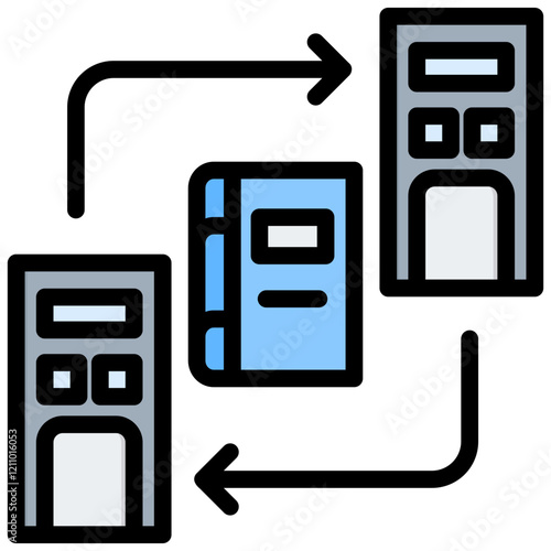 Interlibrary Loan Outline Color Icon