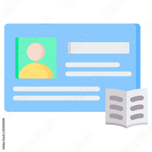 Library Card Flat Icon