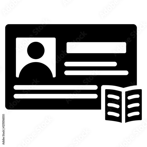 Library Card Glyph Icon