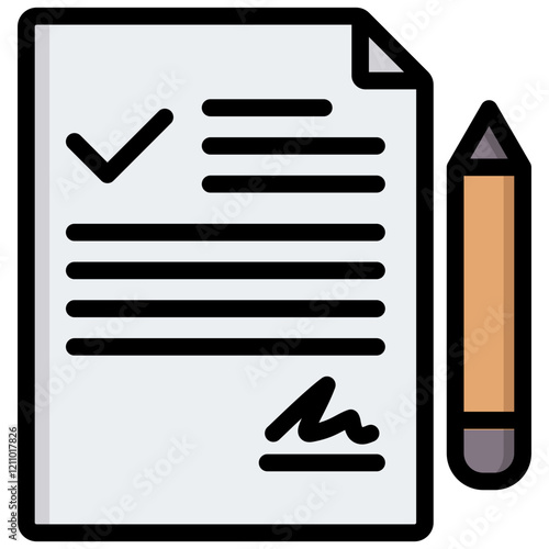 Contract Outline Color Icon