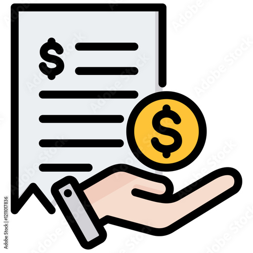 Fee Outline Color Icon