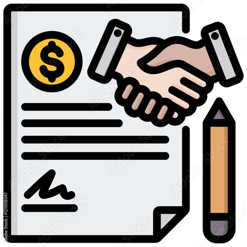 Contractual Obligation Outline Color Icon