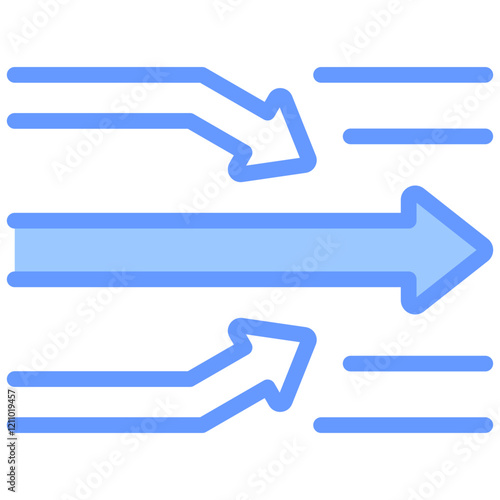 Streamlining Processes Blue Icon
