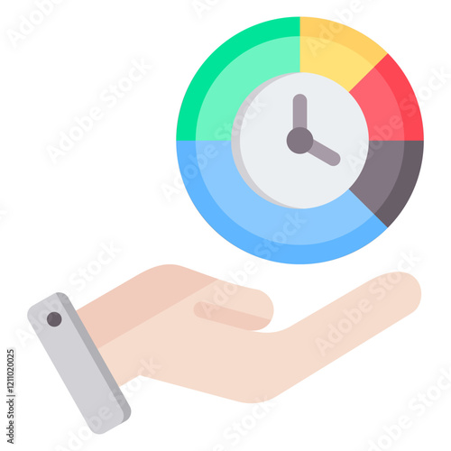 Time Allocation Flat Icon