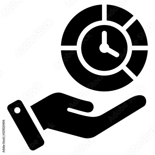 Time Allocation Glyph Icon