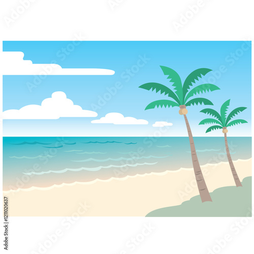 海岸の背景のイラスト