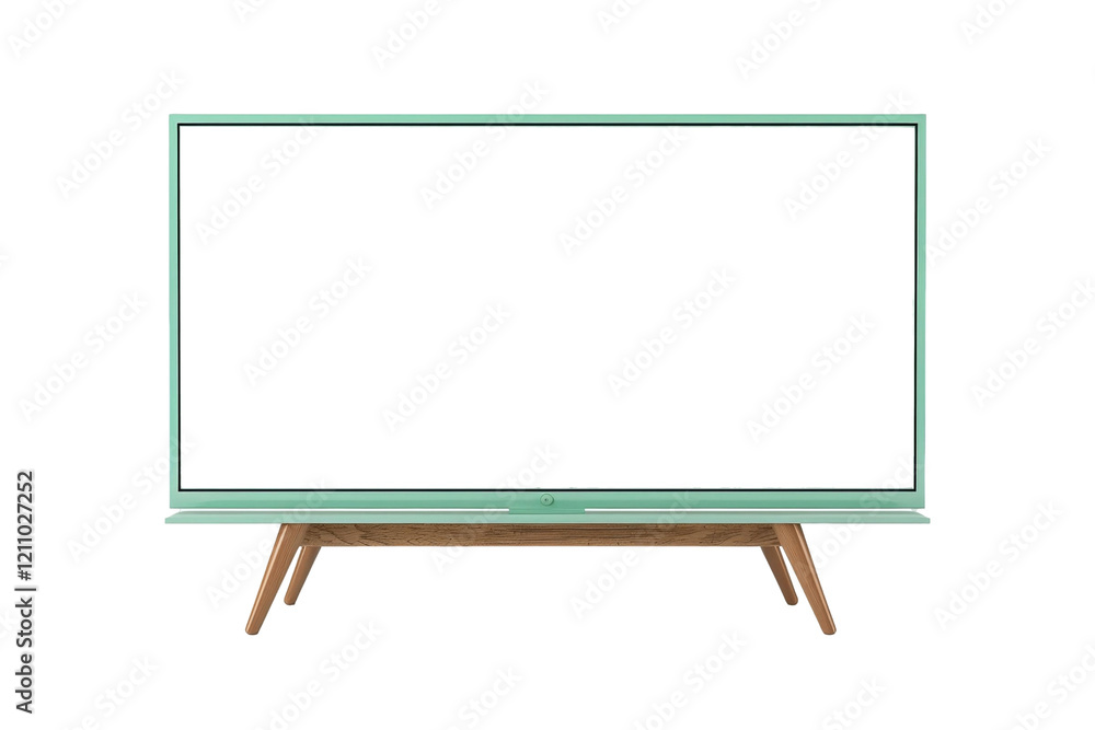 Green retro tv isolated on white with copy space Green retro tv isolated on white with copy space
