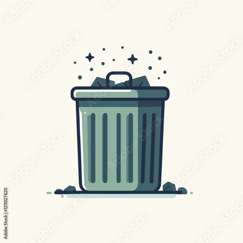 Illustration of Hygiene and Garbage Disposal Bin