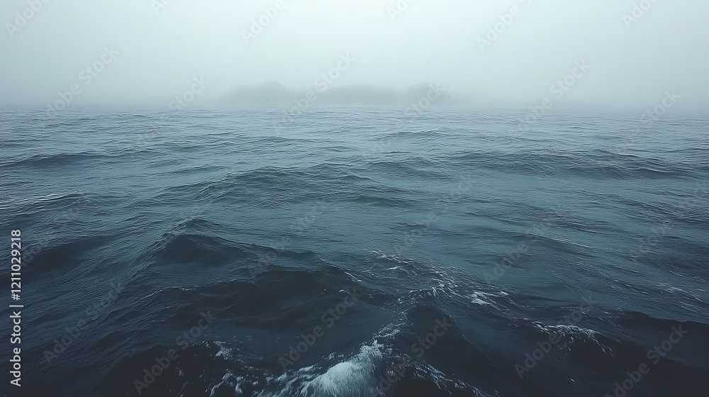 Fototapeta premium Misty Ocean Scene With Distant Islands