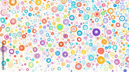 Colorful confetti circles digital art background