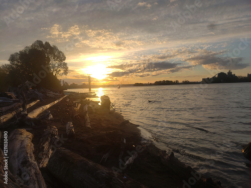 sunset on the fraser river photo