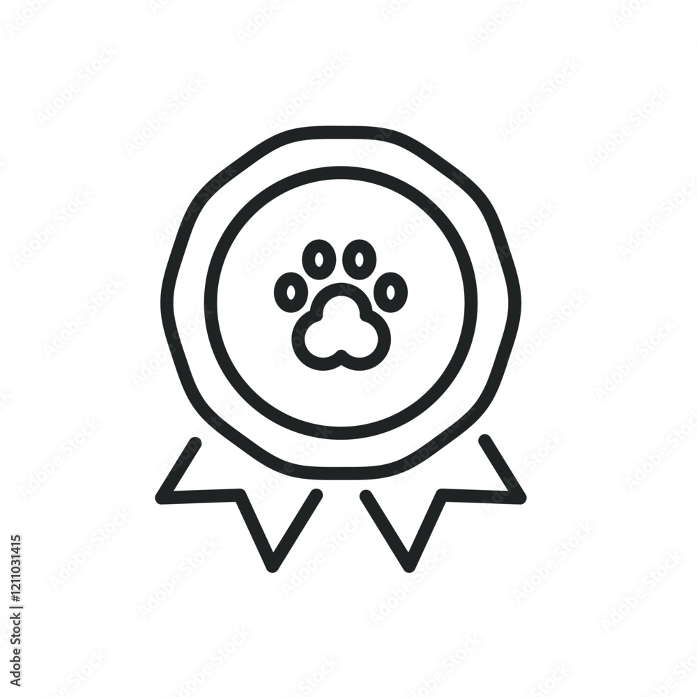 Fototapeta premium Pet certified thin line icons. Editable stroke and Perfect pixel on transparent background