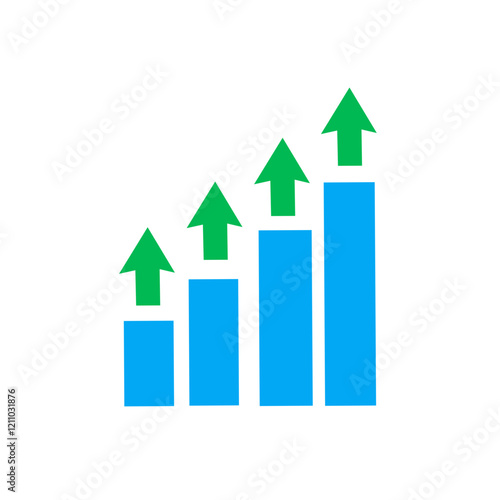 Business diagram. Finances improve. Increase profits. Vector illustration