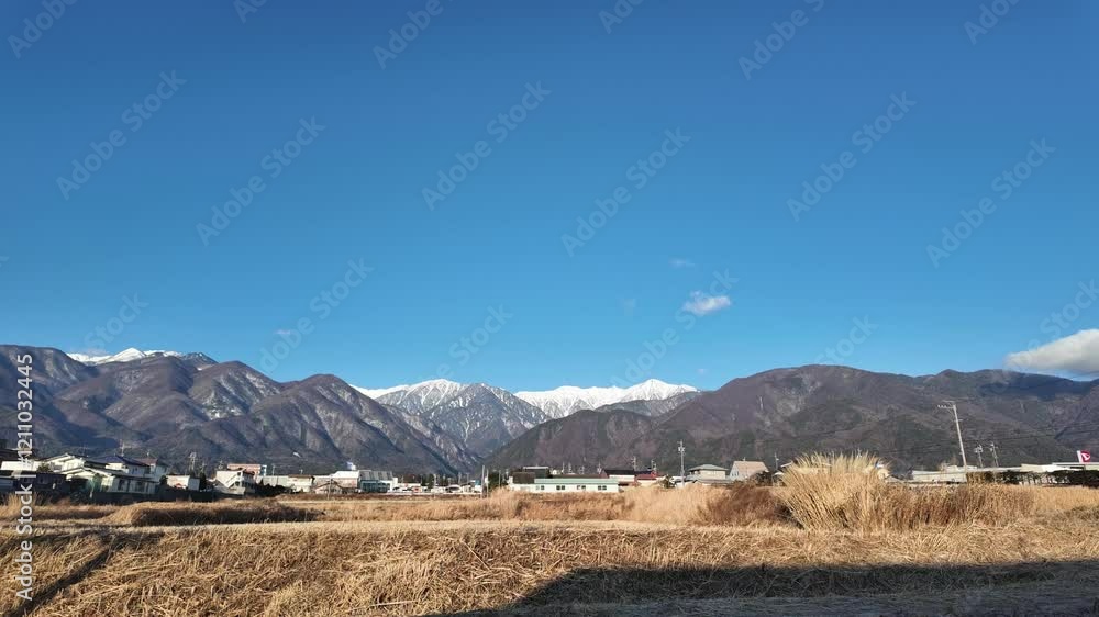 Time-lapse video of Mt. Kiso-Komagatake taken from a rice field in Komagane City, Nagano Prefecture Time-lapse video of Mt. Kiso-Komagatake taken from a rice field in Komagane City, Nagano Prefecture