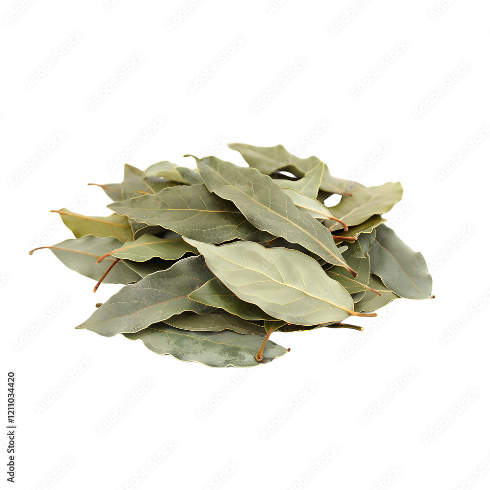 A colorful arrangement of bay leaves, isolated on a transparent background, perfect for culinary arts and natural ingredient projects. A colorful arrangement of bay leaves, isolated on a transparent background, perfect for culinary arts and natural ingredient projects.