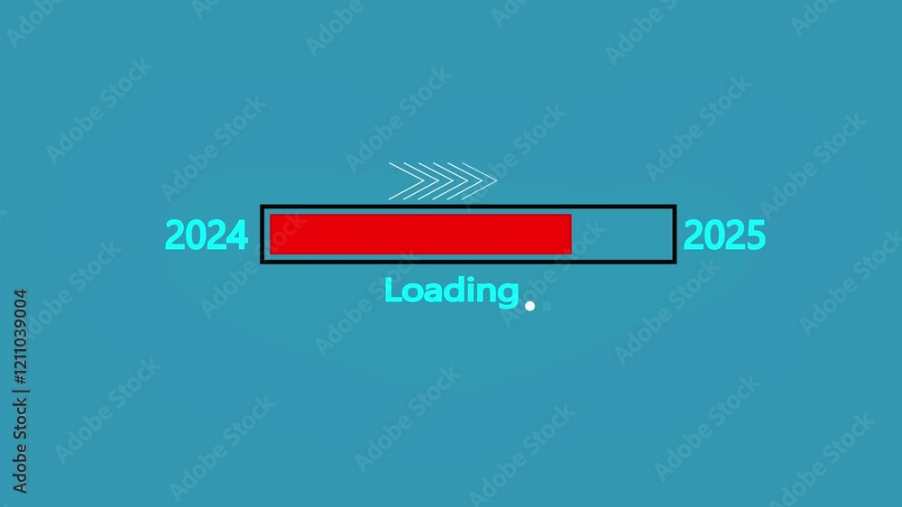 Loading Bar Years 2025 Happy New Year gold blaster progress bar.year changing from 2024 ...